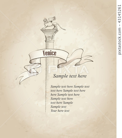 Venice city Lion sign. Travel Italy background. 43145261
