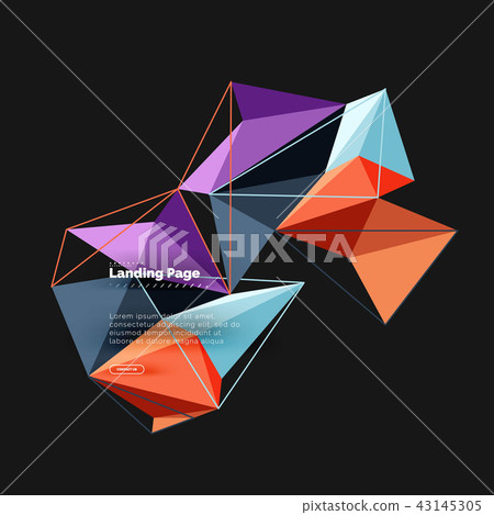 Polygonal geometric design, abstract shape made of triangles, trendy background Polygonal geometric design, abstract shape made of triangles, trendy background 43145305