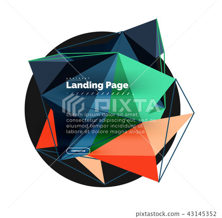 Polygonal geometric design, abstract shape made of triangles, trendy background Polygonal geometric design, abstract shape made of triangles, trendy background 43145352