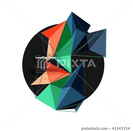 Polygonal geometric design, abstract shape made of triangles, trendy background Polygonal geometric design, abstract shape made of triangles, trendy background 43145354