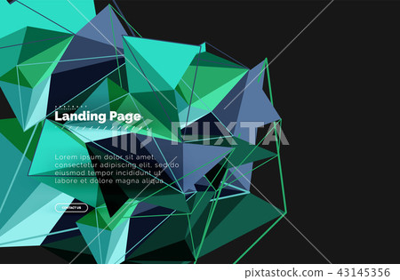 Polygonal geometric design, abstract shape made of triangles, trendy background 43145356