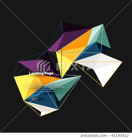 Vector 3d triangle abstract background, polygonal geometric design Vector 3d triangle abstract background, polygonal geometric design 43145612