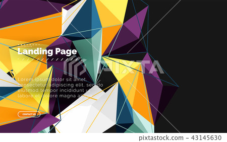 Vector 3d triangle abstract background, polygonal geometric design 43145630