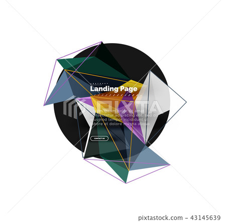 Vector 3d triangle abstract background, polygonal geometric design 43145639