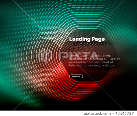 Neon glowing techno hexagon shape lines, hi-tech futuristic abstract background, landing page 43145727