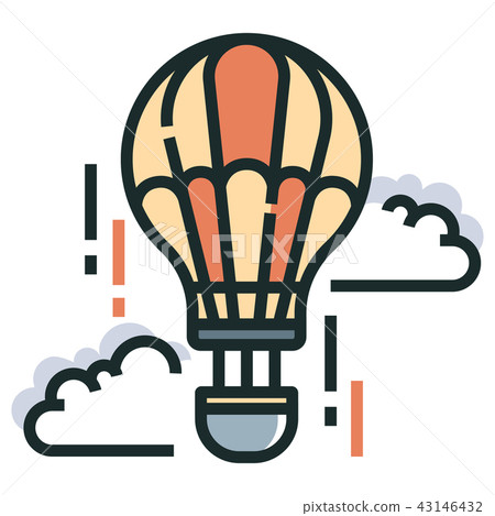 Air balloon Line Color Icon 43146432