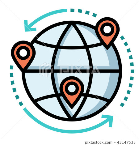 Global shipping LineColor illustration 43147533