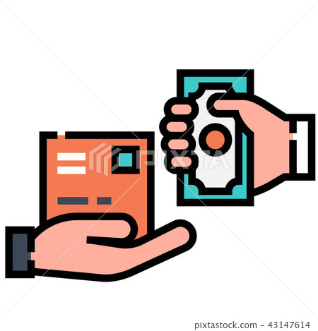 Cash on delivery LineColor illustration 43147614