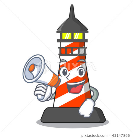 With megaphone lighthouse character cartoon style With megaphone lighthouse character cartoon style 43147866