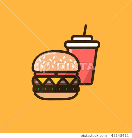 Burger and soft drink icon 43148411