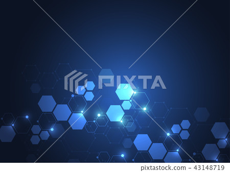 Abstract hexagonal molecular structures - Stock Illustration [43148719 ...