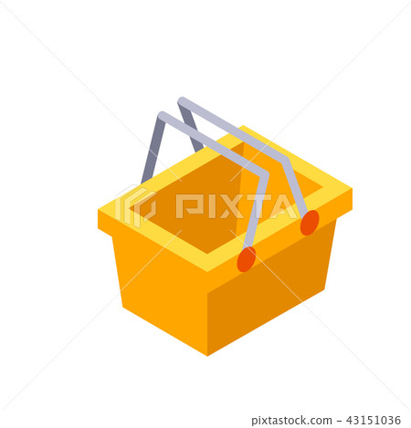 Shopping Basket Flat Icon - Stock Illustration [43151036] - PIXTA