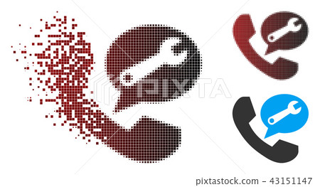 Sparkle Pixel Halftone Phone Service Message Icon 43151147