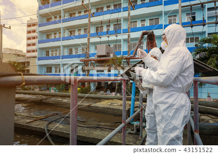 Scientists are examining the quality waste water Scientists are examining the quality waste water 43151522