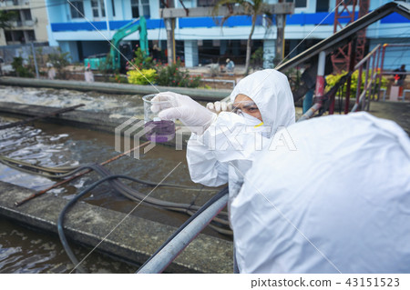 Scientists are examining the quality waste water Scientists are examining the quality waste water 43151523