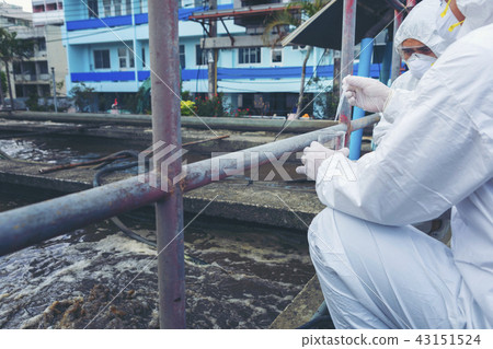 Scientists are examining the quality waste water  43151524