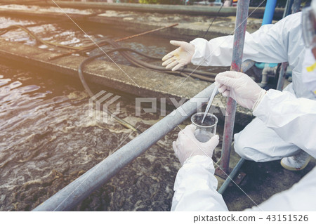 Scientists are examining the quality waste water Scientists are examining the quality waste water 43151526