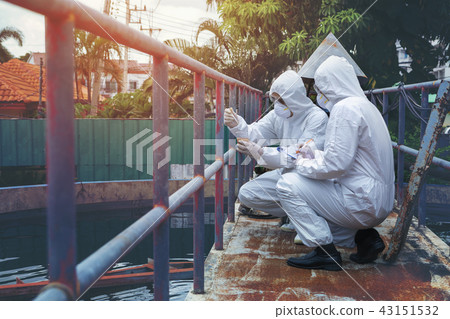 Scientists are examining the quality waste water Scientists are examining the quality waste water 43151532