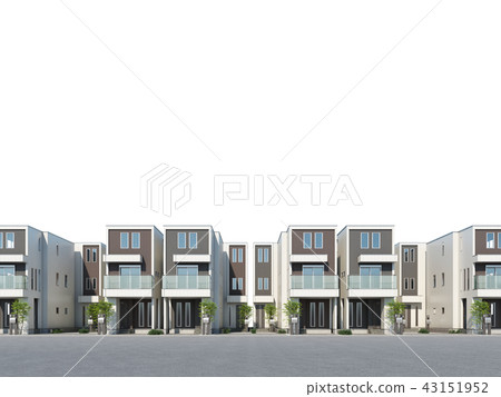 都市類型三層房子白色背景 都市類型三層房子白色背景 43151952