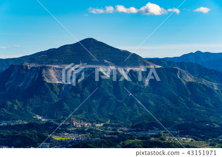 登上Mt.山的山體在雲彩山頂山頂的山腳從山頂2018.08遠距照相b的山頂視圖 登上Mt.山的山體在雲彩山頂山頂的山腳從山頂2018.08遠距照相b的山頂視圖 43151971