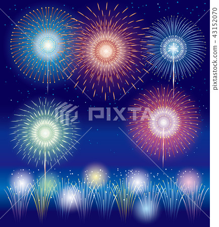 Scenery of fireworks display in Japan 43152070
