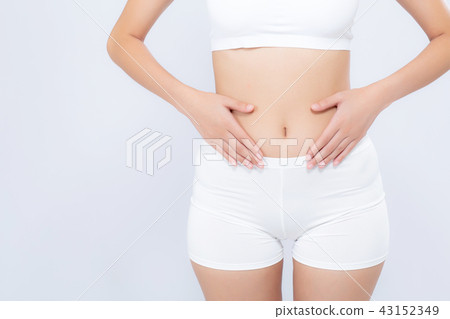 Closeup asian woman beautiful body diet with fit Closeup asian woman beautiful body diet with fit 43152349
