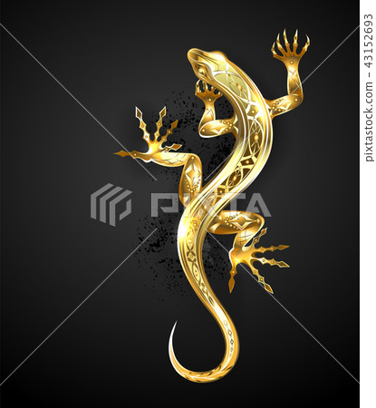 Golden patterned lizard 43152693