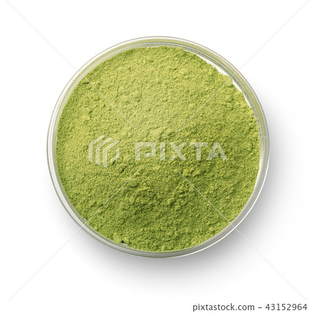 Top view of glass bowl with henna powder 43152964