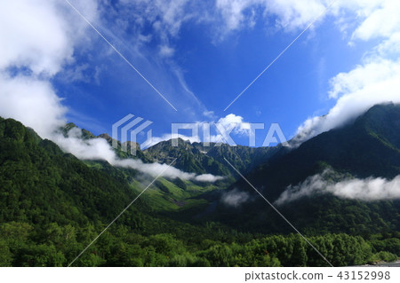 北阿爾卑斯山脈壯觀的Kamikochi Morning Hotaka Mountain Peak 43152998