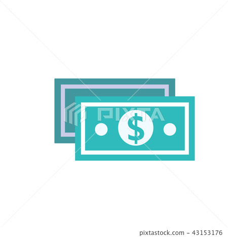 Cash Flat Icon - Stock Illustration [43153176] - PIXTA