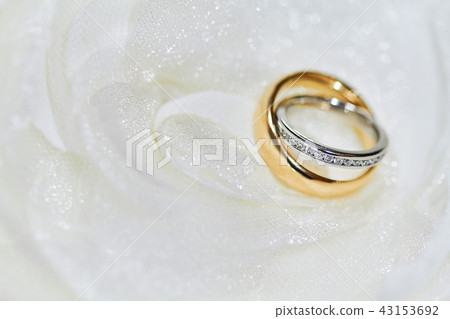 Selective focus on the diamond head couple rings 43153692