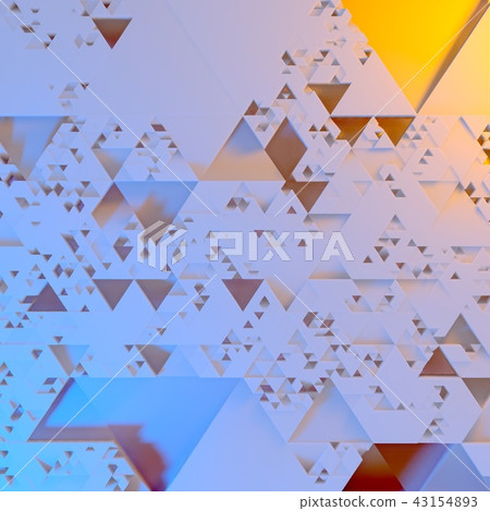 Abstract Irregular Futuristic architectural pattern, triangles 3d illustration background 43154893