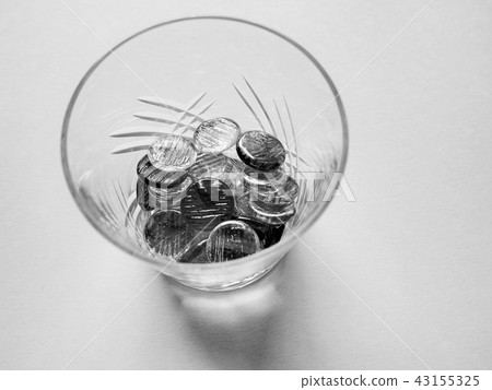 In black and white of the old toy in a glass In black and white of the old toy in a glass 43155325