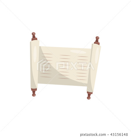 Torah sacred scroll, Jewish ancient papyrus vector Illustration on a white background 43156148