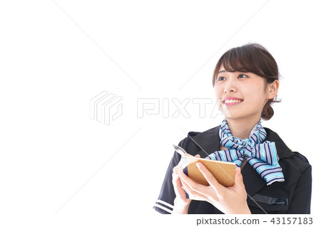 Smiling cabin attendant 43157183