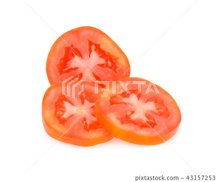 Tomato slice isolated on white background 43157253