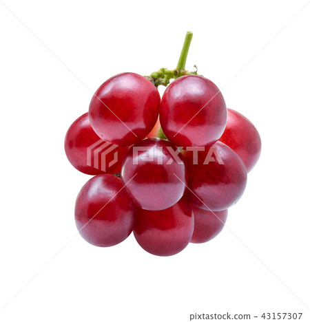 red grapes isolated on white background. 43157307