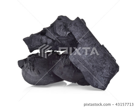 charcoal isolated on white background 43157713