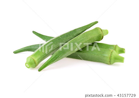 fresh okra isolated on white background fresh okra isolated on white background 43157729