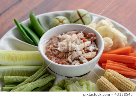 shrimp Chili Sauce and thai vegetables. shrimp Chili Sauce and thai vegetables. 43158543