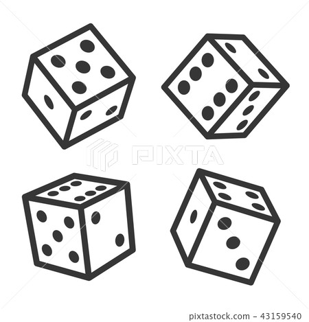 Dice Cubes Set on White Background. Vector Dice Cubes Set on White Background. Vector 43159540