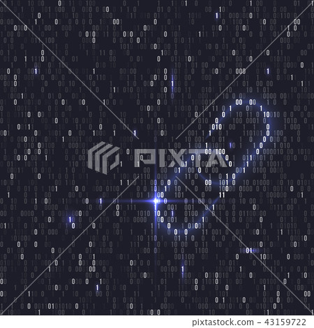 Blockchain hyperlink symbol. Binary code vector background with numbers one and zero. Cryptocurrency Blockchain hyperlink symbol. Binary code vector background with numbers one and zero. Cryptocurrency 43159722