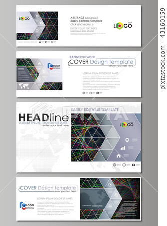 Social Media And Email Headers Set Modern Stock Illustration