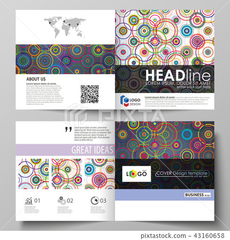 Business templates for square design bi fold brochure, flyer, booklet or annual report. Leaflet 43160658