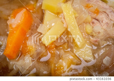 Borsch soup with bread and garlic Homemade Russian, Ukrainian national soup Borsch soup with bread and garlic Homemade Russian, Ukrainian national soup 43161036