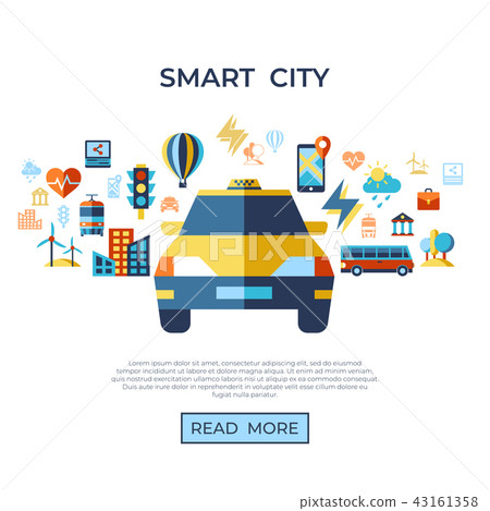 Digital vector smart city icons set - Stock Illustration [43161358] - PIXTA