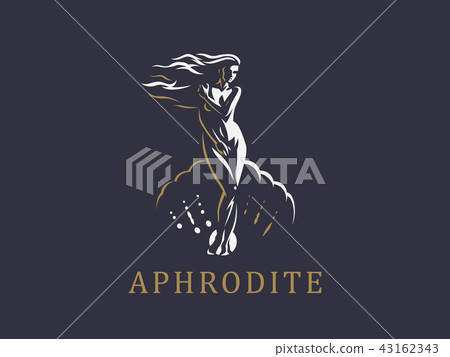 Aphrodite or Venus. Vector emblem. 43162343