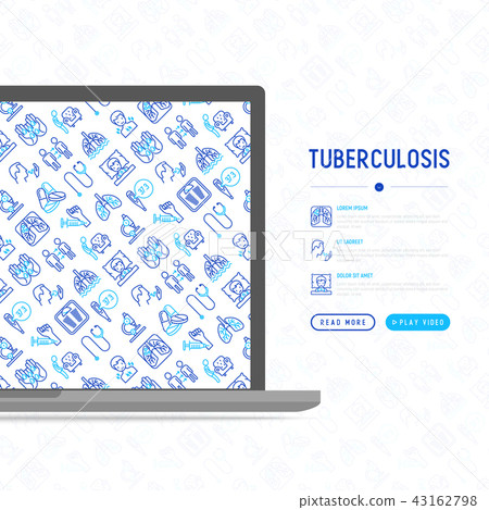 Tuberculosis concept with thin line icons Tuberculosis concept with thin line icons 43162798