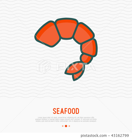 Shrimp thin line icon. Modern vector illustration Shrimp thin line icon. Modern vector illustration 43162799