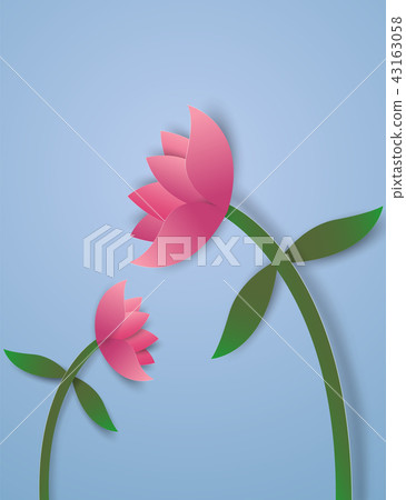 Wilted flowers , paper art style Wilted flowers , paper art style 43163058